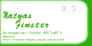 matyas finster business card